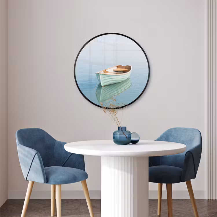 Ronde fotolijst - Minimalistisch - Boot - Zee — 3
