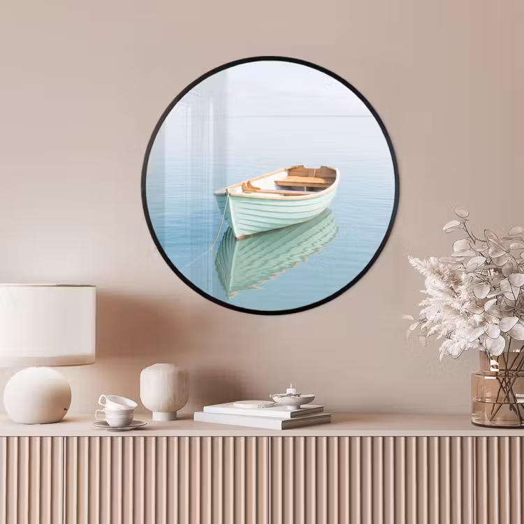 Ronde fotolijst - Minimalistisch - Boot - Zee — 4