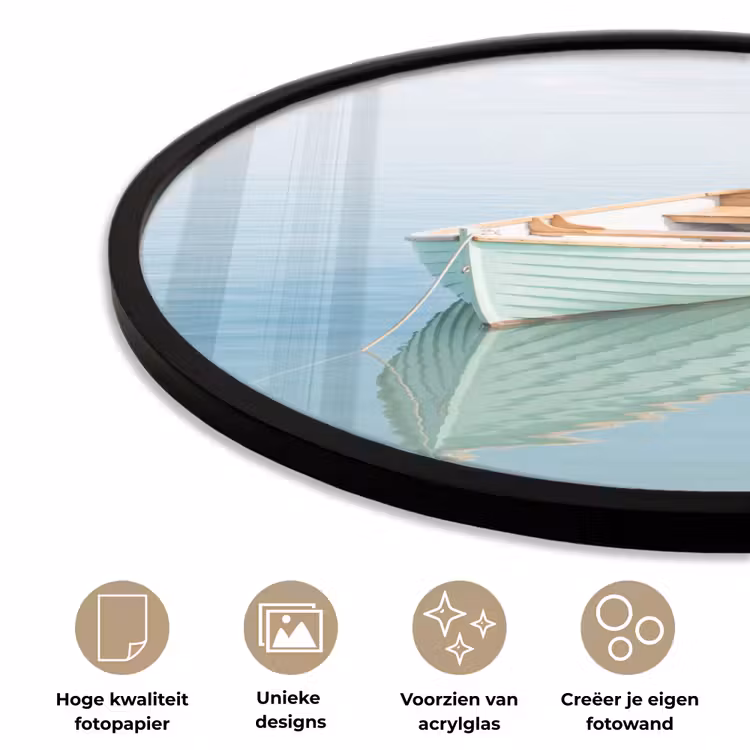 Ronde fotolijst - Minimalistisch - Boot - Zee — 5
