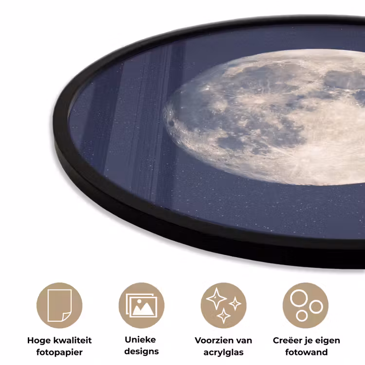 Ronde fotolijst - Ruimte - Maan - Kosmos — 5
