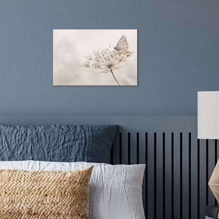 Poster - Vlinder - Bloem -Natuur - Beige — 3