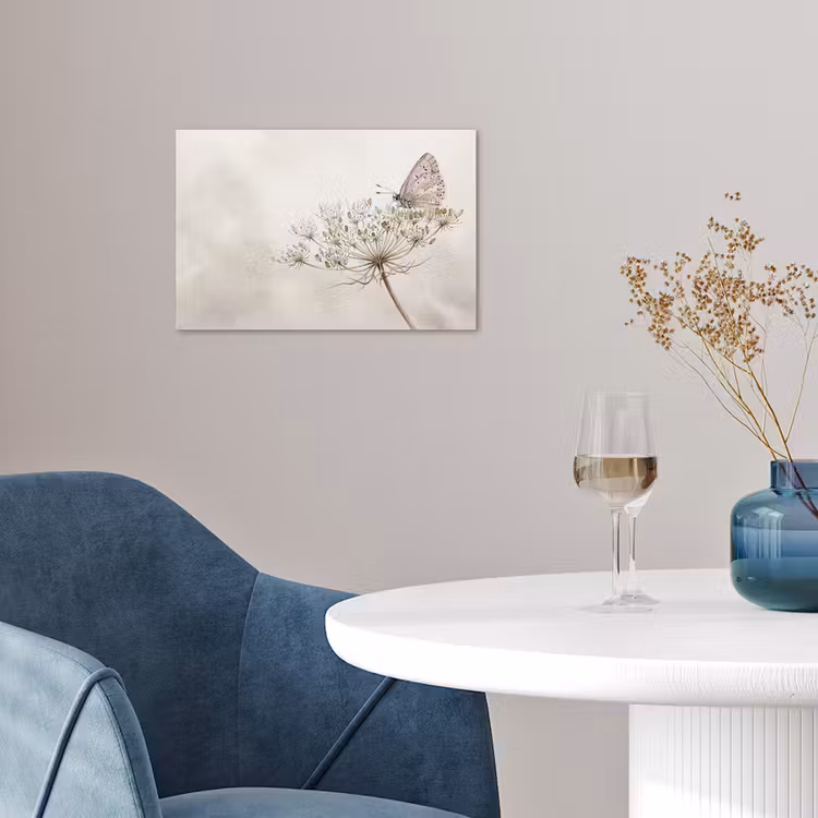 Poster - Vlinder - Bloem -Natuur - Beige — 4