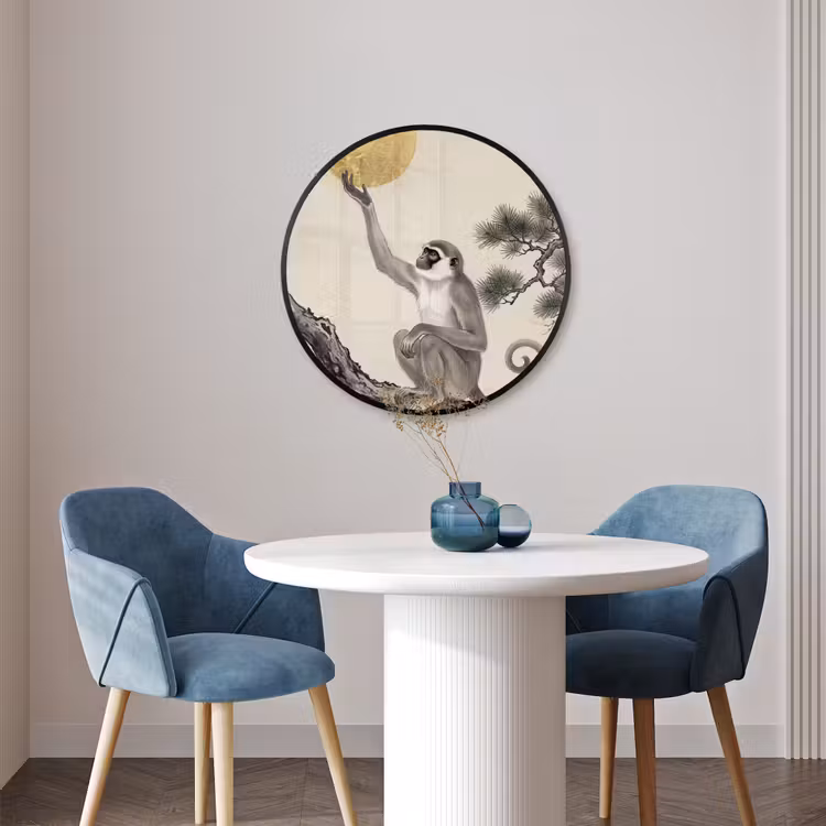 Ronde fotolijst - Aap - Maan - Goud — 3