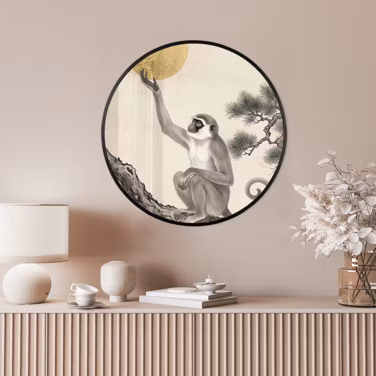 Ronde fotolijst - Aap - Maan - Goud — 4