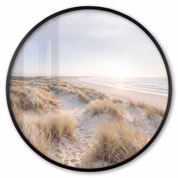 Ronde fotolijst - Duinen - Strand - Beige — 1