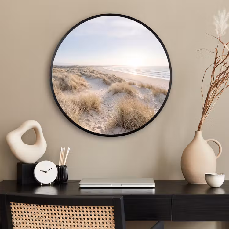Ronde fotolijst - Duinen - Strand - Beige — 2