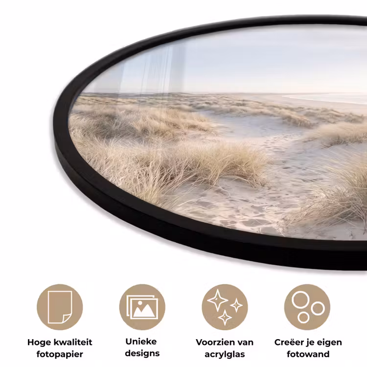 Ronde fotolijst - Duinen - Strand - Beige — 5