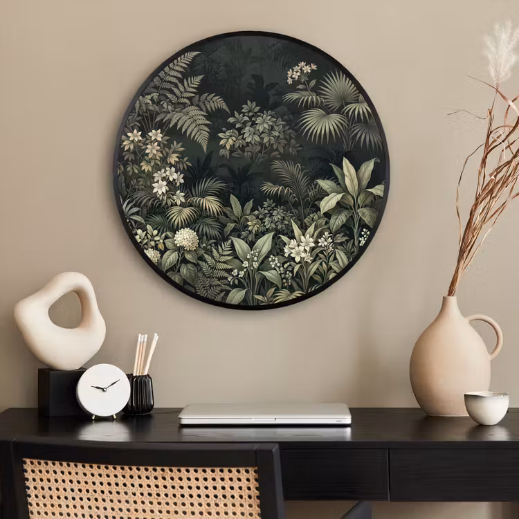 Ronde fotolijst - Jungle - Bladeren - Botanisch - Groen — 2