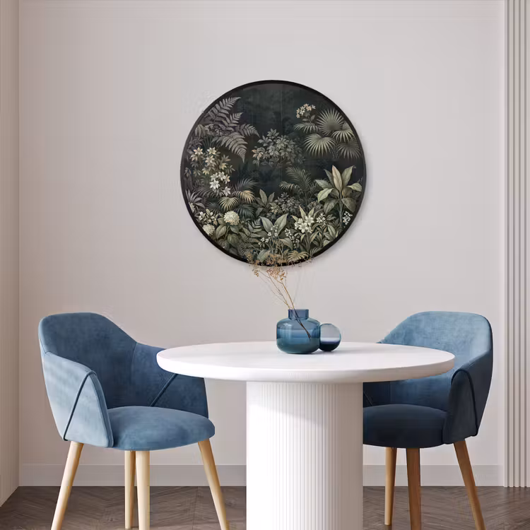Ronde fotolijst - Jungle - Bladeren - Botanisch - Groen — 3
