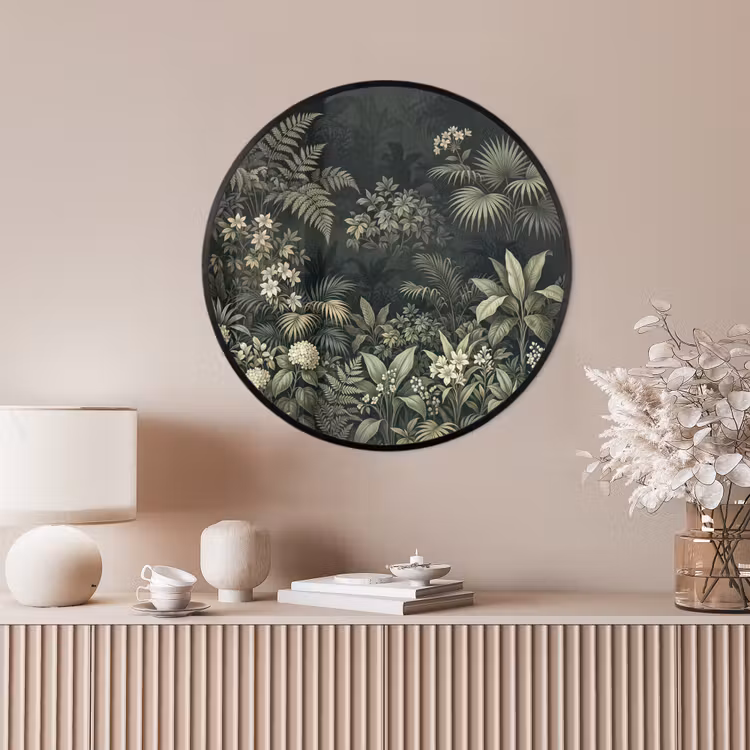 Ronde fotolijst - Jungle - Bladeren - Botanisch - Groen — 4