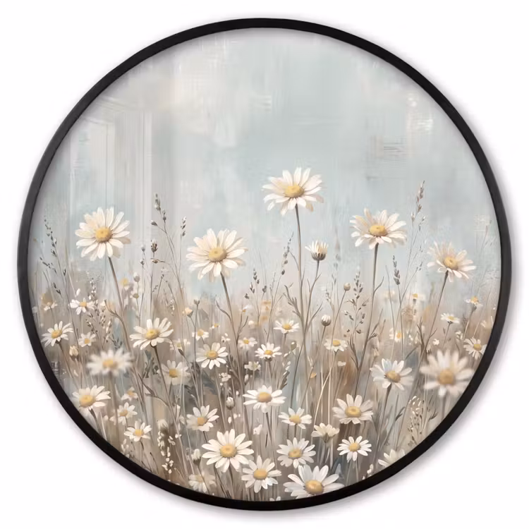 Ronde fotolijst - Madelief - Illustratie - Wit — 1