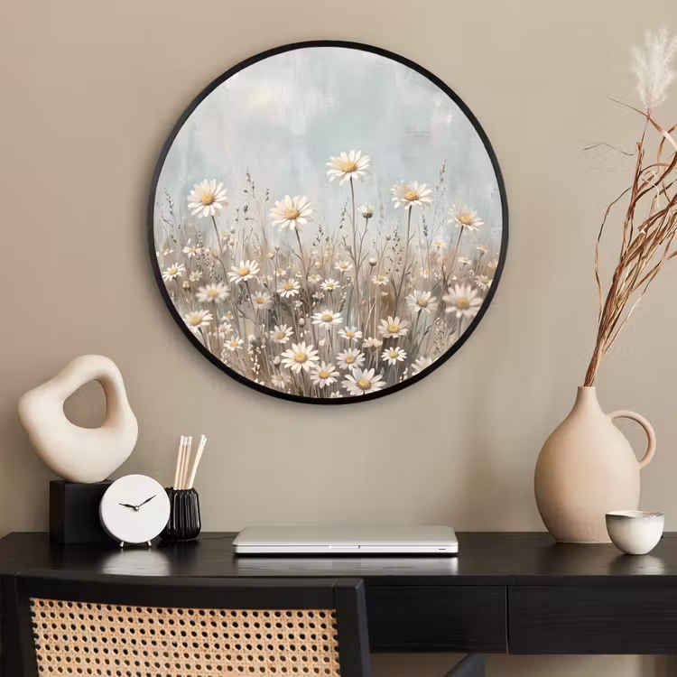 Ronde fotolijst - Madelief - Illustratie - Wit — 2