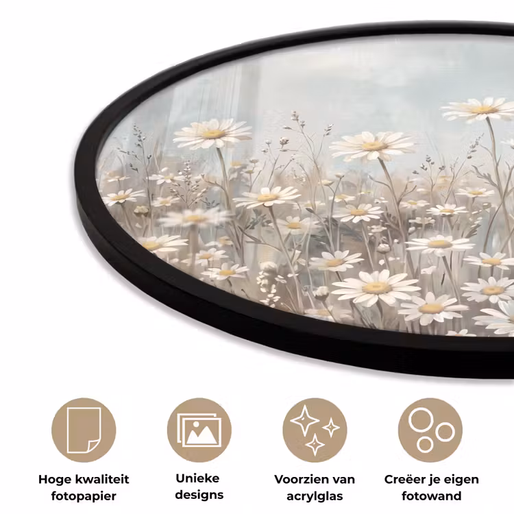 Ronde fotolijst - Madelief - Illustratie - Wit — 5
