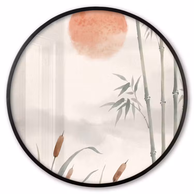 Ronde fotolijst - Minimalistisch - Bamboe - Groen — 1