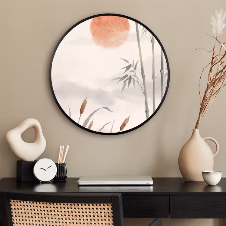 Ronde fotolijst - Minimalistisch - Bamboe - Groen — 2