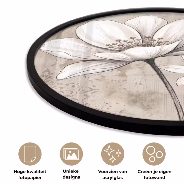 Ronde fotolijst - Modern - Design - Wit — 5