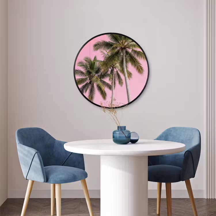 Ronde fotolijst - Palmboom - Tropisch - Pink — 3