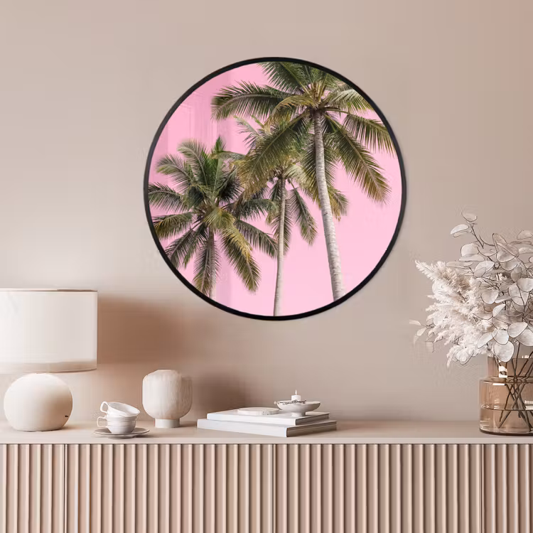 Ronde fotolijst - Palmboom - Tropisch - Pink — 4