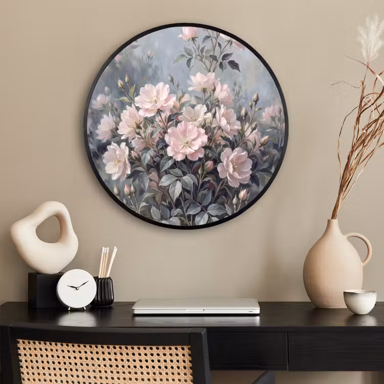 Ronde fotolijst - Rozen - Illustratie - Roze — 2