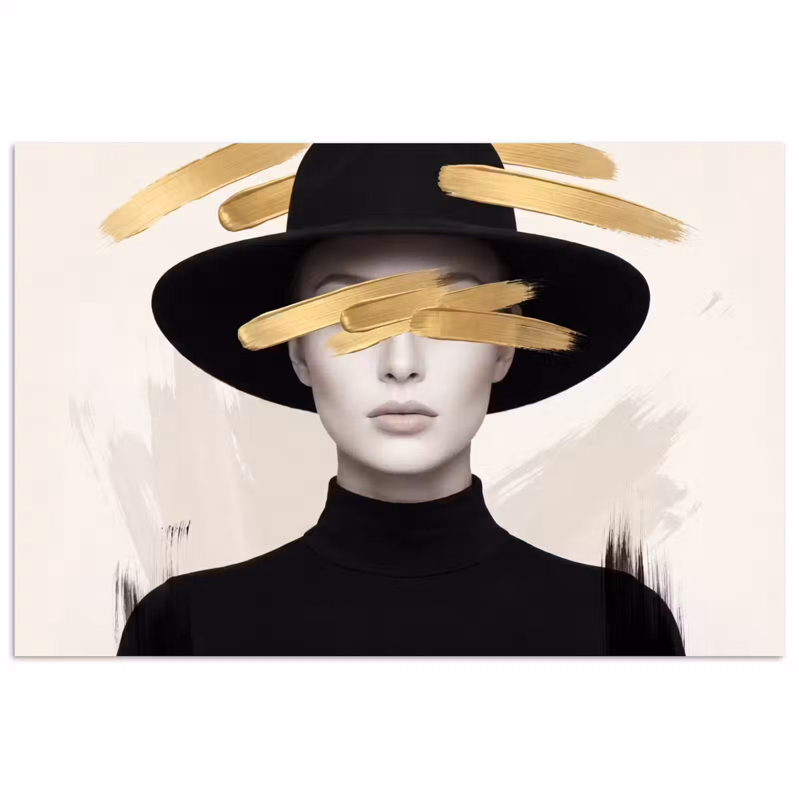 Poster - Vrouw - Portret - Modern - Goud - Kunst — 1