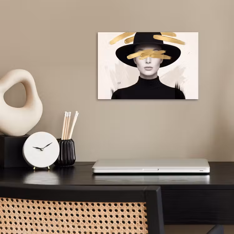 Poster - Vrouw - Portret - Modern - Goud - Kunst — 2