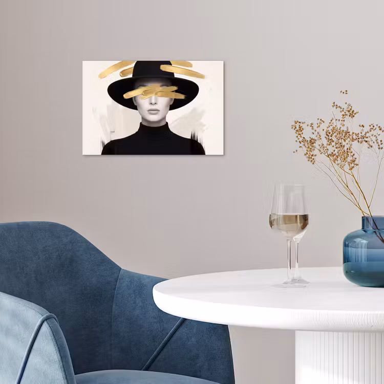 Poster - Vrouw - Portret - Modern - Goud - Kunst — 4