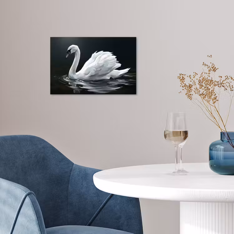 Poster - Zwaan - Water - Natuur - Realistisch - Wit — 4