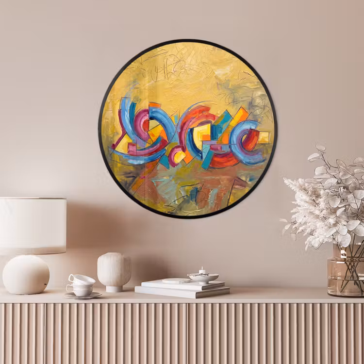 Ronde fotolijst - Abstract - Cirkels - Schilderij - Kleurrijk - Dynamisch — 4