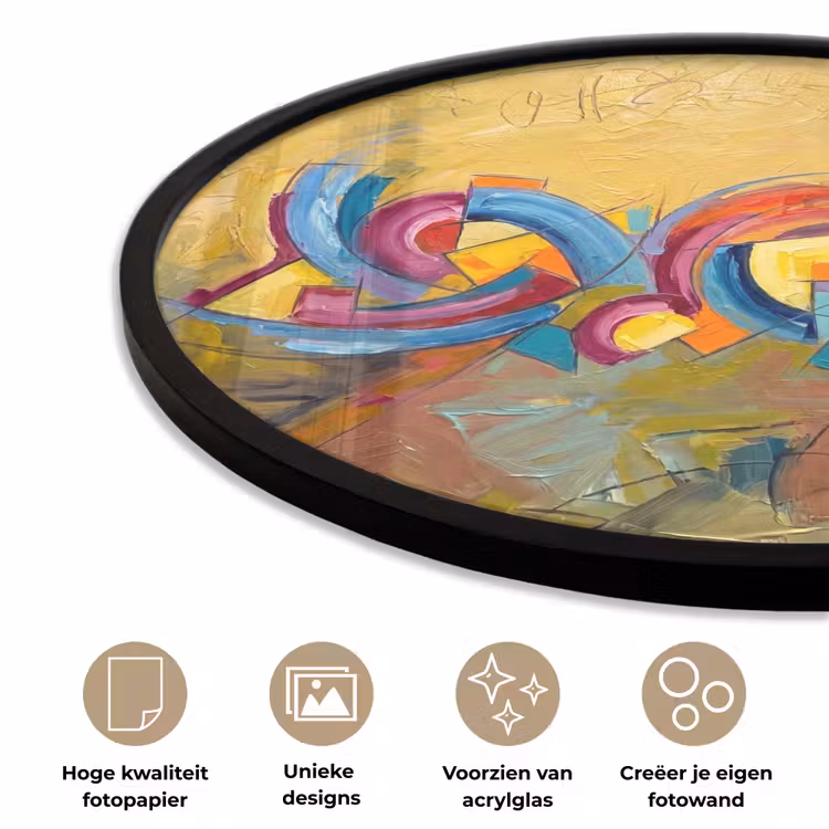 Ronde fotolijst - Abstract - Cirkels - Schilderij - Kleurrijk - Dynamisch — 5