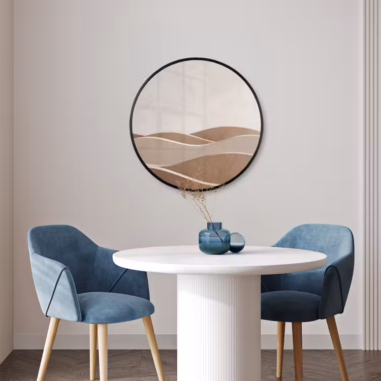 Ronde fotolijst - Abstract - Golven - Modern - Beige — 3