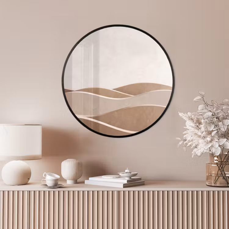 Ronde fotolijst - Abstract - Golven - Modern - Beige — 4