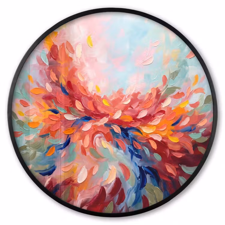 Ronde fotolijst - Bloemen - Abstract - Kunst - Modern — 1