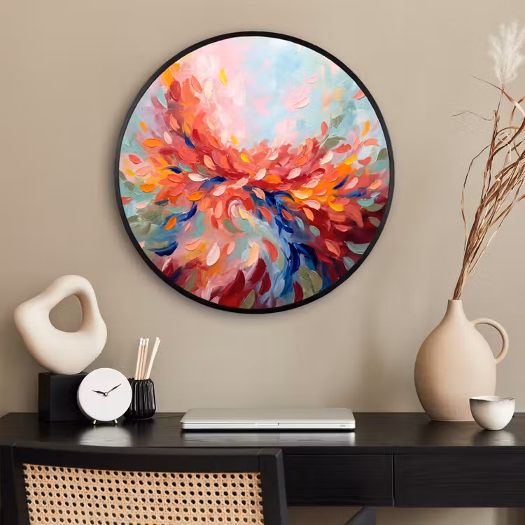 Ronde fotolijst - Bloemen - Abstract - Kunst - Modern — 2