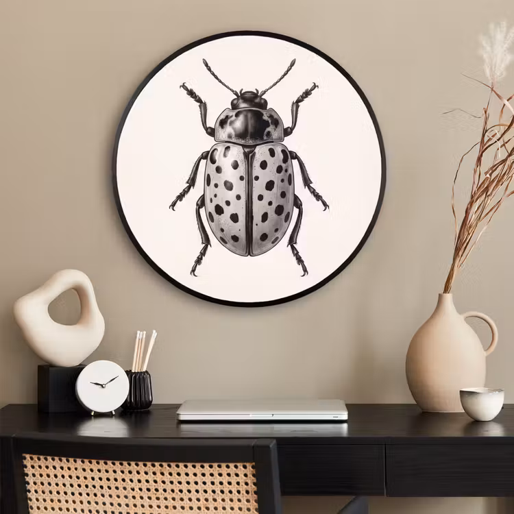 Ronde fotolijst - Kever - Insect - Vintage — 2