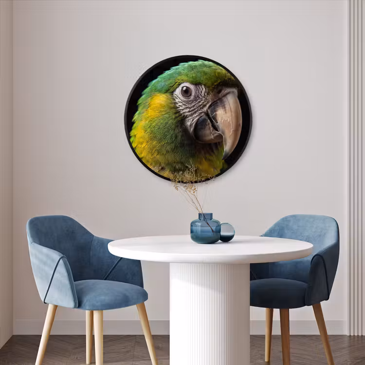 Ronde fotolijst - Ara - Portret - Groen — 3