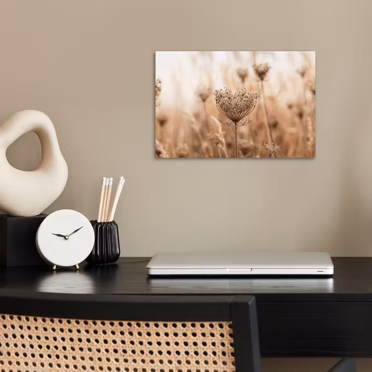 Poster - Schermbloem - Droogbloem - Winter - Beige - Minimalistisch — 2