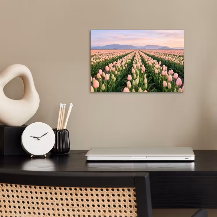 Poster - Tulpen - Landschap - Roze — 2