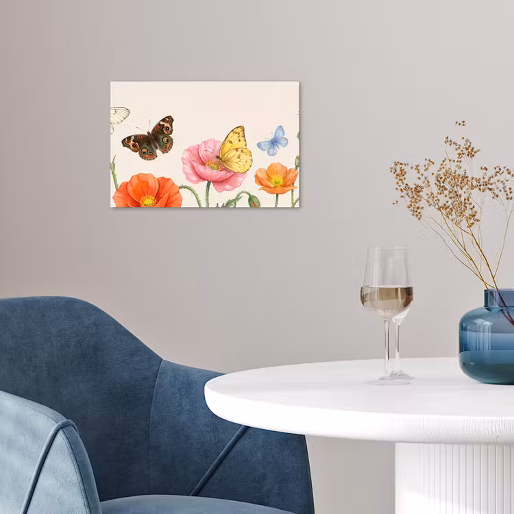 Poster - Vlinders - Klaprozen - Illustratie - Kleurrijk — 4