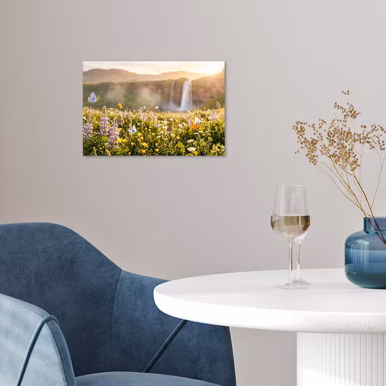 Poster - Vlinders - Waterval - Bloemenveld — 4