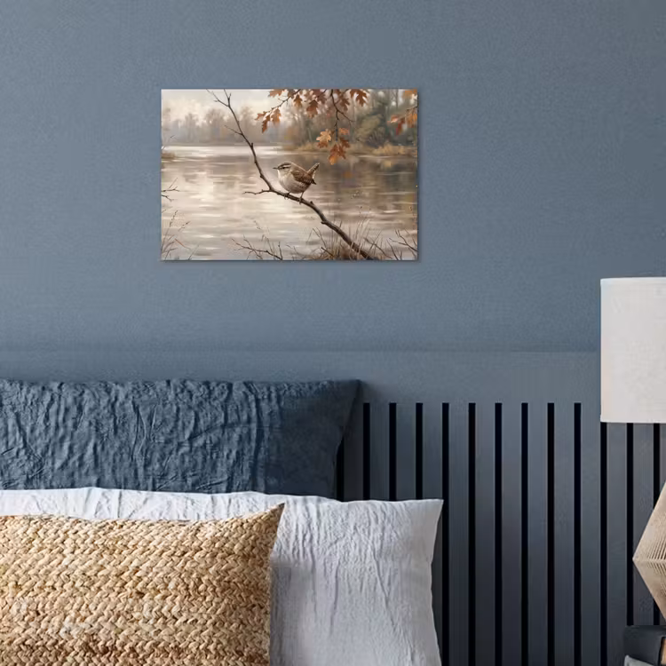 Poster - Winterkoninkje - Tak - Rivier - Natuur - Sfeervol — 3