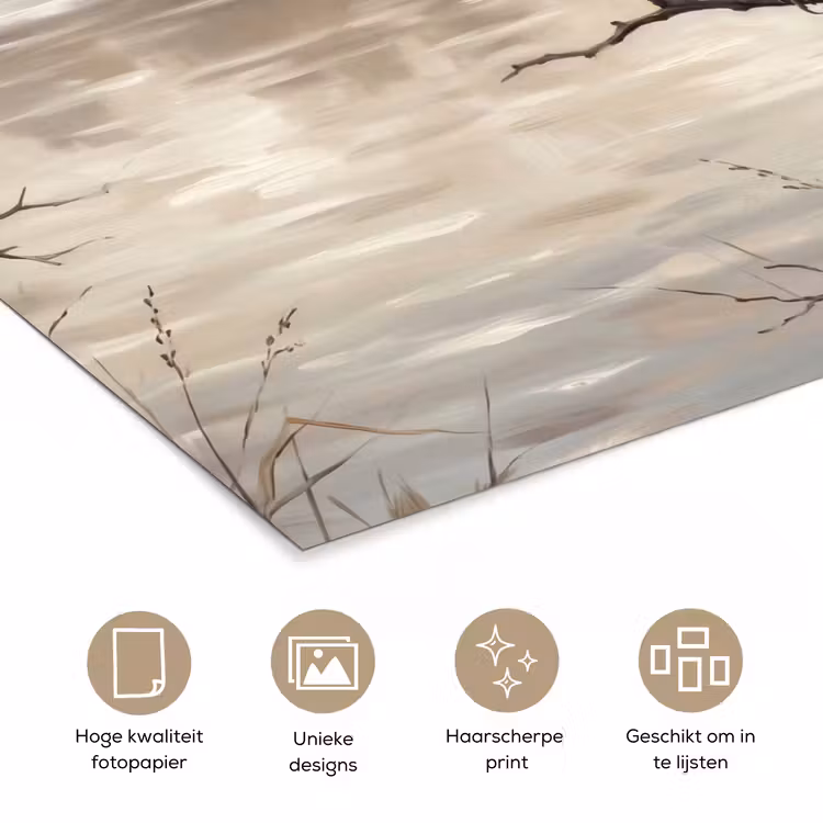 Poster - Winterkoninkje - Tak - Rivier - Natuur - Sfeervol — 5