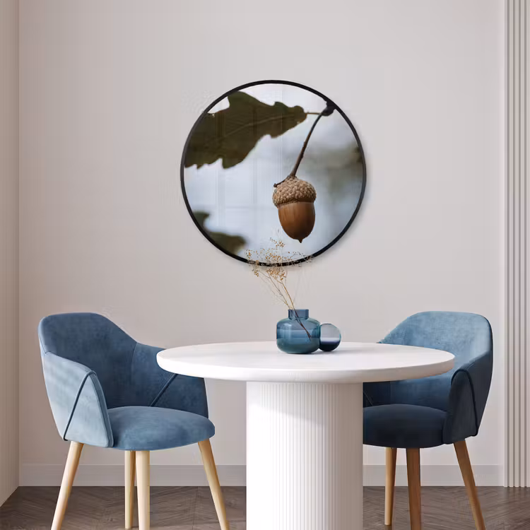 Ronde fotolijst - Eikel - Eikenblad - Bos - Herfst - Natuur — 3
