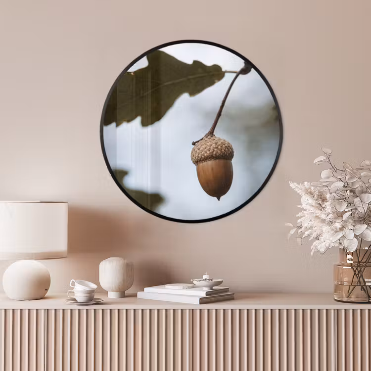 Ronde fotolijst - Eikel - Eikenblad - Bos - Herfst - Natuur — 4