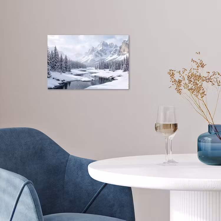 Poster - Sneeuwlandschap - Bergen - Rivier - Winter — 4