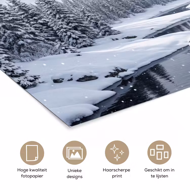 Poster - Sneeuwlandschap - Bergen - Rivier - Winter — 5