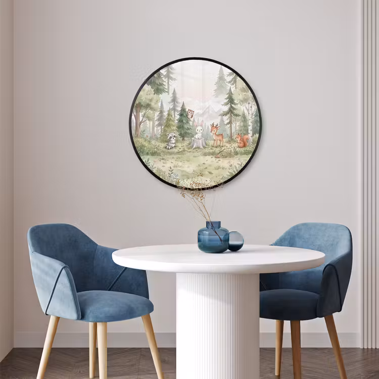 Ronde fotolijst - Bos - Dieren - Groen — 3