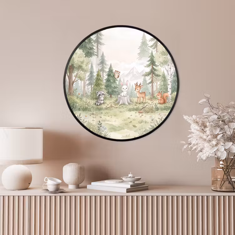 Ronde fotolijst - Bos - Dieren - Groen — 4