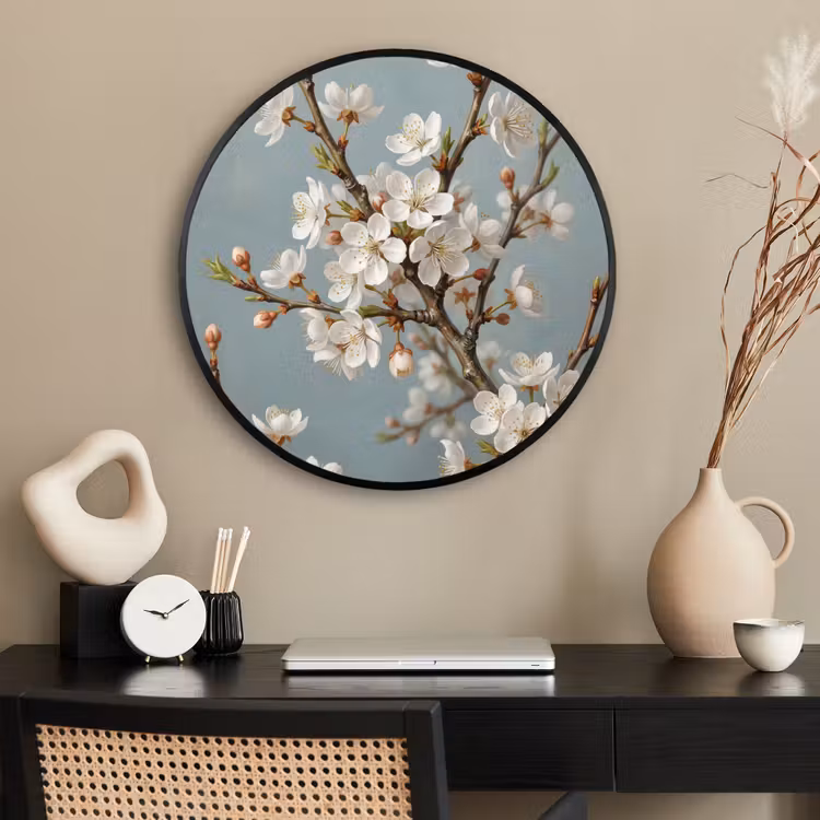 Ronde fotolijst - Botanisch - Stilleven - Blauw — 2