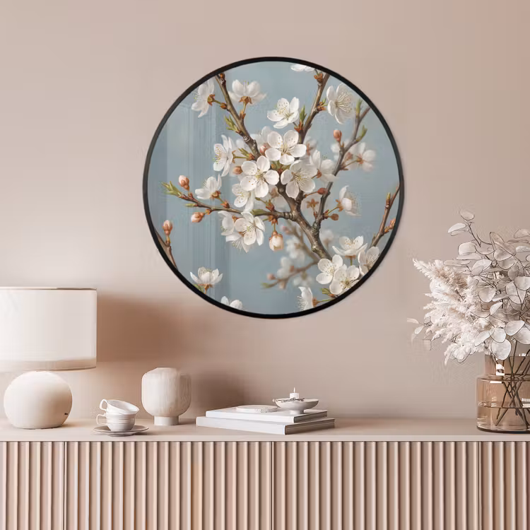 Ronde fotolijst - Botanisch - Stilleven - Blauw — 4