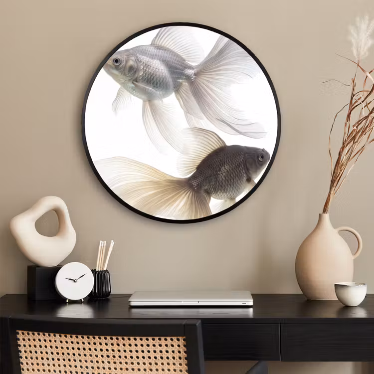 Ronde fotolijst - Goudvissen - Modern - Wit — 2